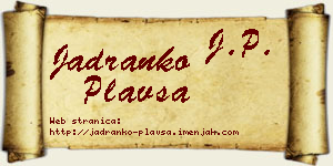 Jadranko Plavša vizit kartica